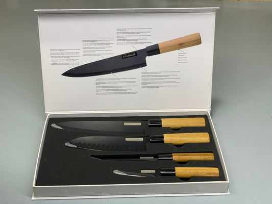 DUBAIZONES™ Bamboo Handles Kitchen Knife Set 4 Pieces